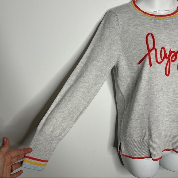 TIME AND TRU Grey Rainbow Happy Knit Sweater - Picture 2 of 8